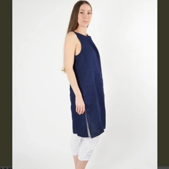 Chalet Et Ceci Aines Linen Tunic/Dress Style #P33068 in Ash Grey - Picture 8 of 8